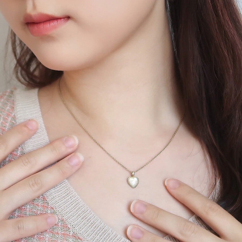 ANA LUISA Moonstone Heart Necklace - Sustainable 14K Jewelry